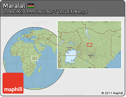 Savanna Style Location Map of Maralal