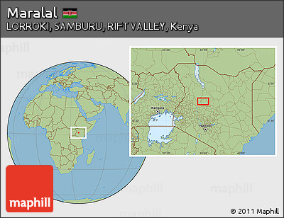 Savanna Style Location Map of Maralal