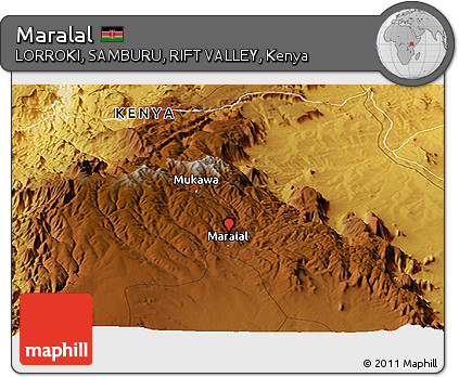 Physical Panoramic Map of Maralal