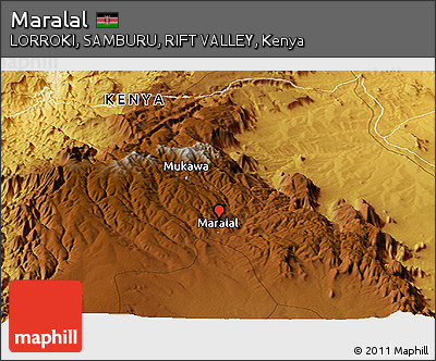 Physical Panoramic Map of Maralal