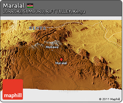 Physical Panoramic Map of Maralal