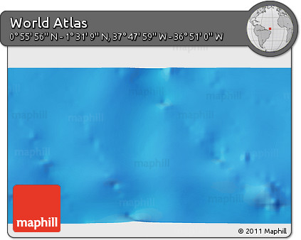Physical 3D Map of the Area around 1° 13' 33" N, 37° 19' 30" W