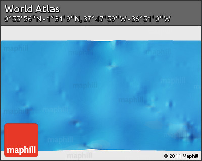 Physical 3D Map of the Area around 1° 13' 33" N, 37° 19' 30" W