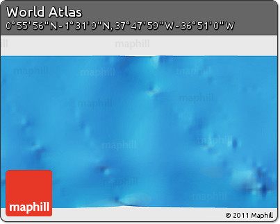 Physical 3D Map of the Area around 1° 13' 33" N, 37° 19' 30" W