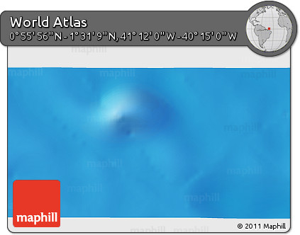 Physical 3D Map of the Area around 1° 13' 33" N, 40° 43' 30" W