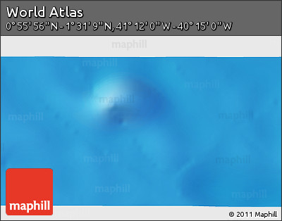 Physical 3D Map of the Area around 1° 13' 33" N, 40° 43' 30" W