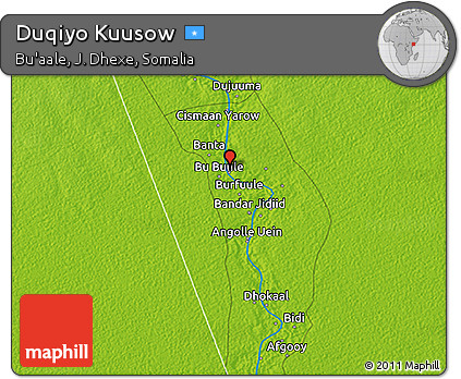Physical 3D Map of Duqiyo Kuusow
