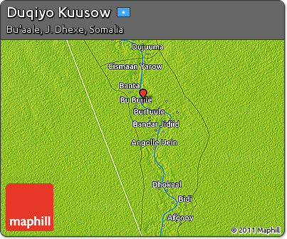 Physical 3D Map of Duqiyo Kuusow