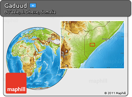 Physical Location Map of Gaduud