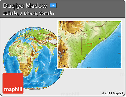 Physical Location Map of Duqiyo Madow