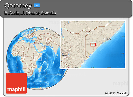 Shaded Relief Location Map of Qarareey