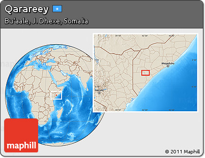 Shaded Relief Location Map of Qarareey