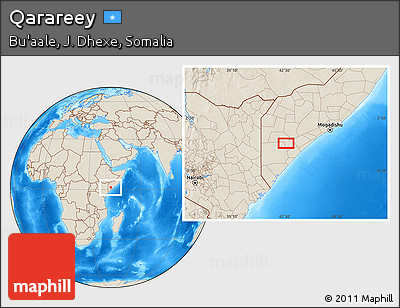 Shaded Relief Location Map of Qarareey