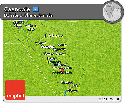 Physical Panoramic Map of Caanoole