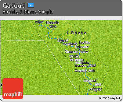 Physical Panoramic Map of Gaduud