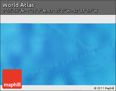Physical 3D Map of the Area around 1° 13' 33" N, 43° 16' 29" W