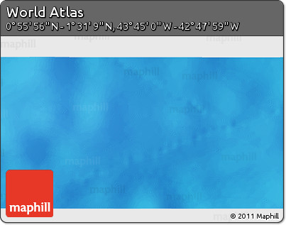 Physical 3D Map of the Area around 1° 13' 33" N, 43° 16' 29" W