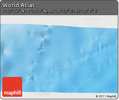 Physical 3D Map of the Area around 1° 13' 33" N, 45° 7' 30" E