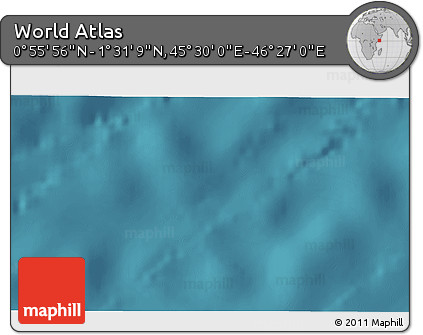 Satellite 3D Map of the Area around 1° 13' 33" N, 45° 58' 30" E
