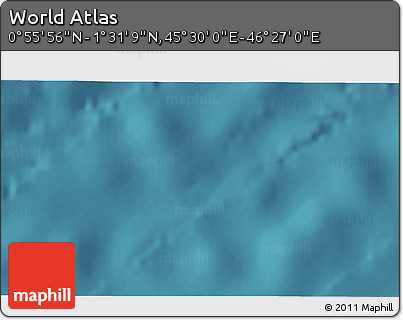 Satellite 3D Map of the Area around 1° 13' 33" N, 45° 58' 30" E