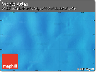 Physical Map of the Area around 1° 13' 33" N, 47° 40' 29" E