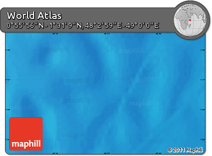 Physical Map of the Area around 1° 13' 33" N, 48° 31' 29" E