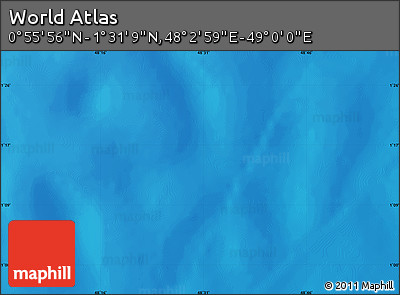 Physical Map of the Area around 1° 13' 33" N, 48° 31' 29" E