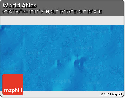 Physical 3D Map of the Area around 1° 13' 33" N, 52° 46' 29" E