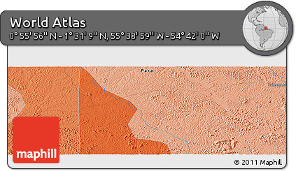 Political Panoramic Map of the Area around 1° 13' 33" N, 55° 10' 29" W
