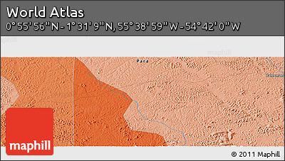 Political Panoramic Map of the Area around 1° 13' 33" N, 55° 10' 29" W