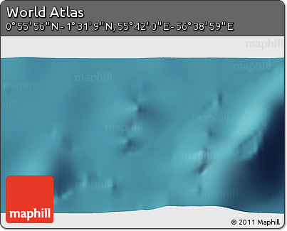 Satellite 3D Map of the Area around 1° 13' 33" N, 56° 10' 29" E