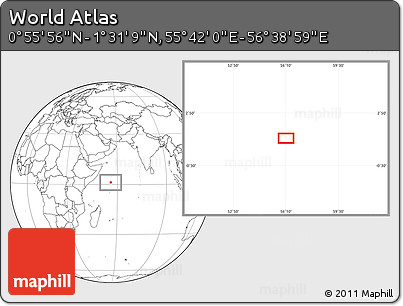 Blank Location Map of the Area around 1° 13' 33" N, 56° 10' 29" E