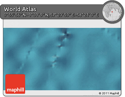 Satellite 3D Map of the Area around 1° 13' 33" N, 57° 52' 30" E