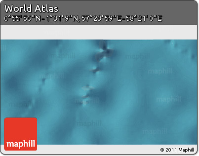 Satellite 3D Map of the Area around 1° 13' 33" N, 57° 52' 30" E