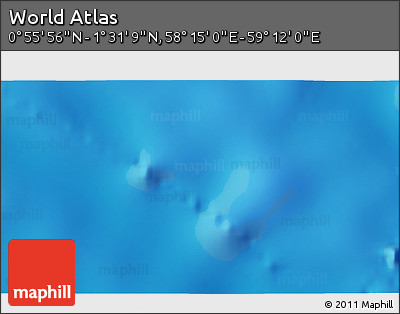 Physical 3D Map of the Area around 1° 13' 33" N, 58° 43' 30" E