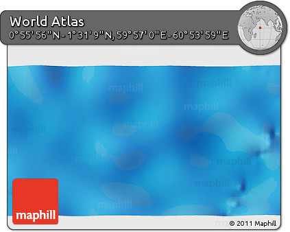 Physical 3D Map of the Area around 1° 13' 33" N, 60° 25' 29" E