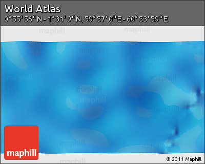 Physical 3D Map of the Area around 1° 13' 33" N, 60° 25' 29" E
