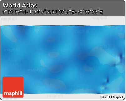 Physical 3D Map of the Area around 1° 13' 33" N, 60° 25' 29" E