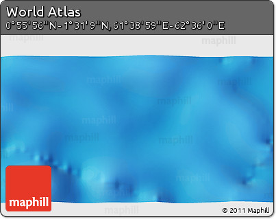 Physical 3D Map of the Area around 1° 13' 33" N, 62° 7' 30" E