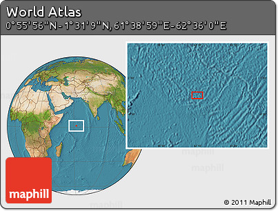 Satellite Location Map of the Area around 1° 13' 33" N, 62° 7' 30" E
