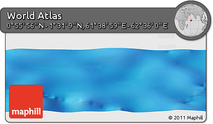 Physical Panoramic Map of the Area around 1° 13' 33" N, 62° 7' 30" E