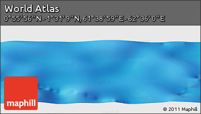Physical Panoramic Map of the Area around 1° 13' 33" N, 62° 7' 30" E
