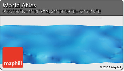 Physical Panoramic Map of the Area around 1° 13' 33" N, 62° 7' 30" E
