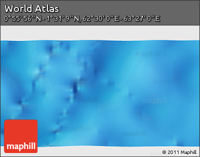 Physical 3D Map of the Area around 1° 13' 33" N, 62° 58' 30" E