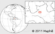Blank Location Map of the area around 1° 13' 33" N, 62° 49' 30" W