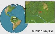 Satellite Location Map of the area around 1° 13' 33" N, 62° 49' 30" W