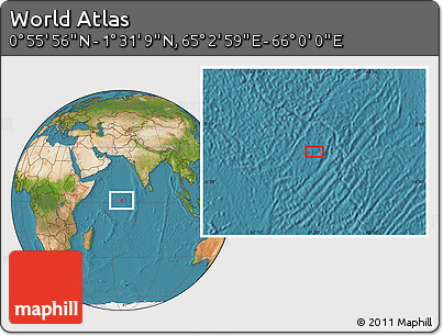 Satellite Location Map of the Area around 1° 13' 33" N, 65° 31' 30" E