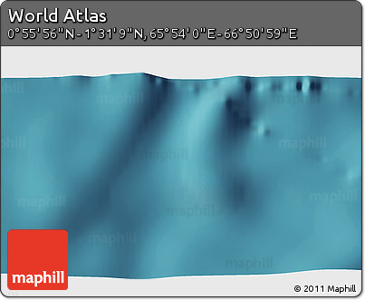 Satellite 3D Map of the Area around 1° 13' 33" N, 66° 22' 30" E
