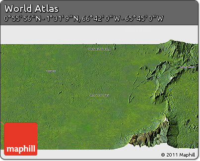 Satellite 3D Map of the Area around 1° 13' 33" N, 66° 13' 29" W