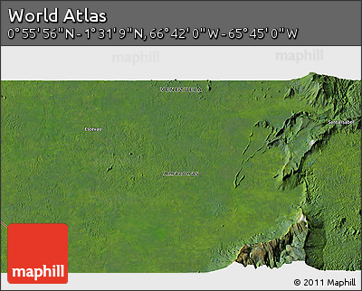 Satellite 3D Map of the Area around 1° 13' 33" N, 66° 13' 29" W
